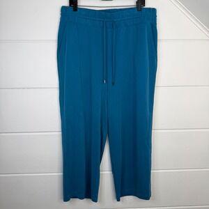 LOFT Lou & Grey XL Sandwashed Straight Crop Drawstring Pants Blue NWOT